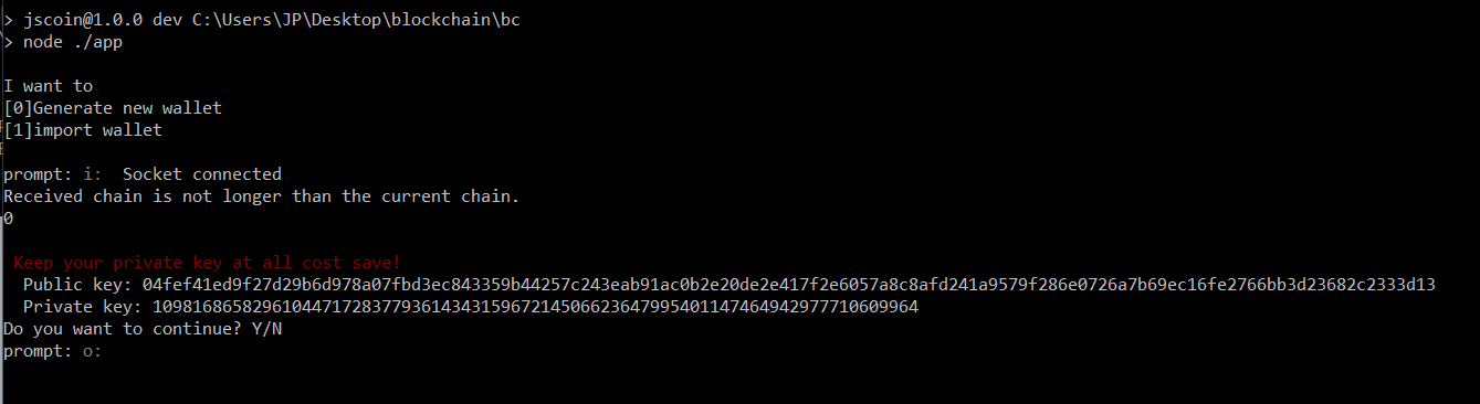 NodeJS blockchain